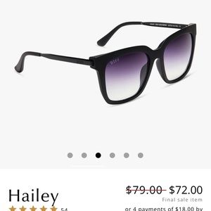 DIFF Eyewear - Hailey - Matte Black Grey Gradient